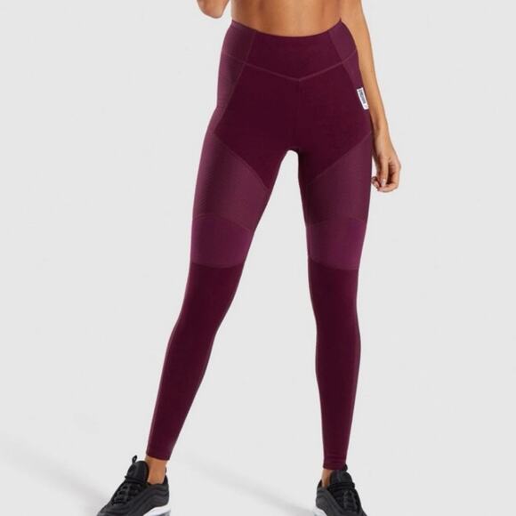 Gymshark True Texture Dark Ruby Mid Rise Leggings Full Length Women’s Size Small - Picture 12 of 12
